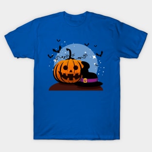 Halloween card with pumpkin witch hat T-Shirt